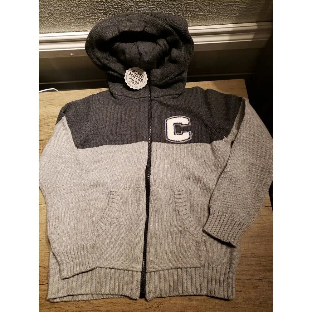 Alma Mater Boys Cornell University‎ Grey Block Hoodie Sweater Size 5T